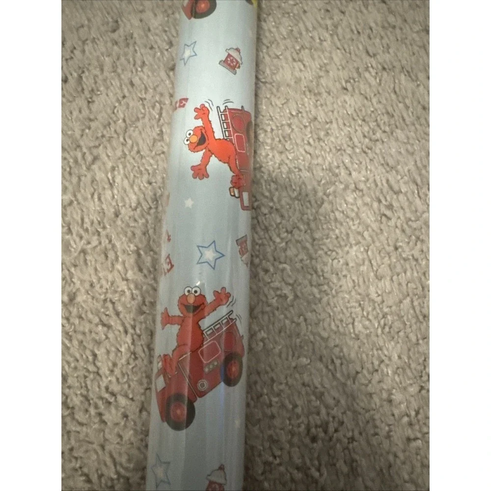 VTG Sesame Street Any Occasion Elmo FireTruck Wrapping Paper 12.5' NEW SEALED